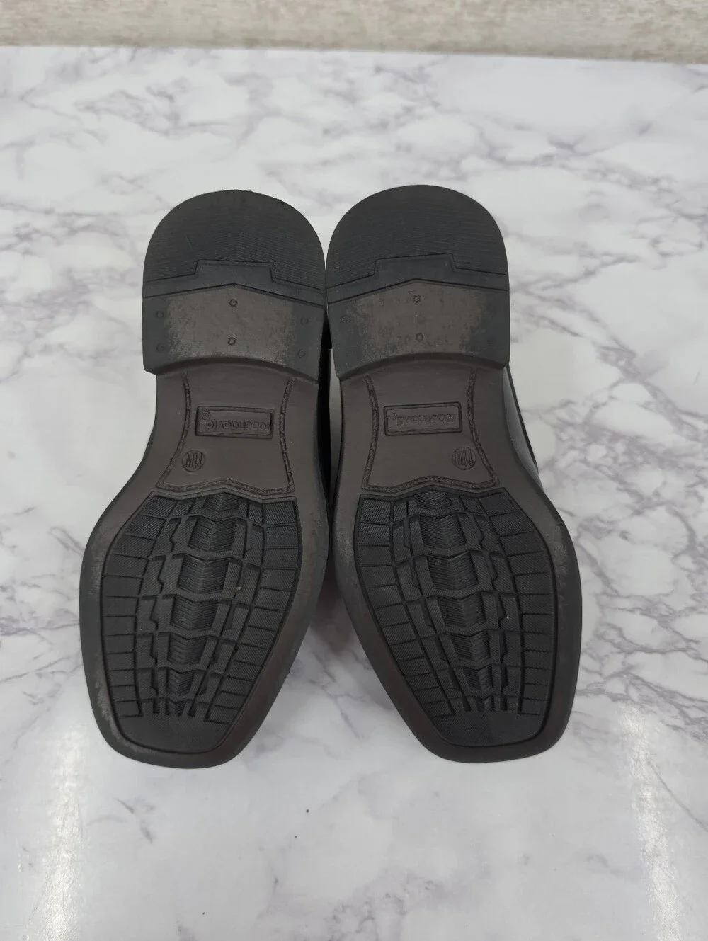 Robert David Black Faux Leather Slip-On Dress Shoes Boys Toddler Size 11 Wide